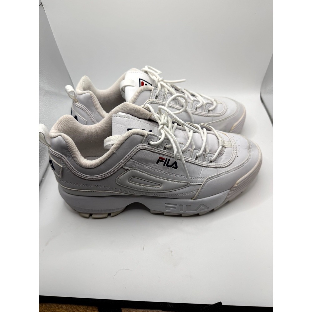 Fila Disruptor 2 FS1HTA1071X-WWT Womens 10 Sneaker White Leather Lace Up Shoes - Picture 4 of 9